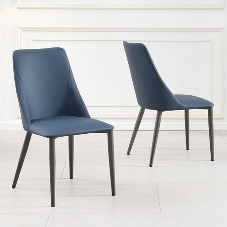 Clearance - Rosie Blue Leather Dining Chair-4