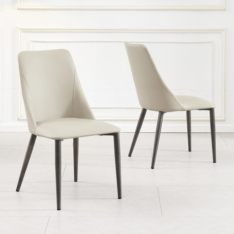 Clearance - Rosie Taupe Leather Dining Chair-2