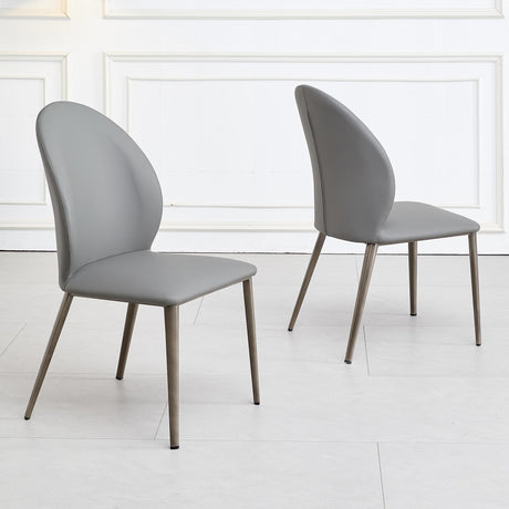 Clearance - Astrid Grey Leather Dining Chair