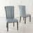 Cadiz Grey Leather Large High Back Dining Chair with Black Legs