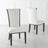 Cadiz White Leather Large High Back Dining Chair with Black Legs-2