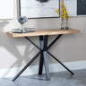 Ezra Oak Console Table with Black Spider Legs-2