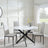 Clearance - Chopstick White Glass and Black Metal 4 Seater Round Dining Set - 4 Lido Sand Fabric Chairs with Black Legs-3