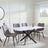 Clearance - Chopstick White Glass and Black Metal Dining Set - Corona Camel Fabric Chairs-4