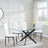 Clearance - Chopstick Clear Glass and Black Metal Dining Set - Metro White Leather Chairs with Black Legs-5