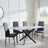 Clearance - Chopstick Grey Glass and Black Metal Dining Set - Metro Black Leather Chairs with Black Legs-2