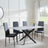 Clearance - Chopstick Grey Glass and Black Metal Dining Set - Metro Black Leather Chairs with Black Legs-2