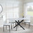 Clearance - Chopstick Grey Glass and Black Metal Dining Set - Metro White Leather Chairs with Black Legs-4