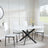 Clearance - Chopstick White Glass and Black Metal Dining Set - Metro White Leather Chairs with Black Legs-4