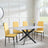 Clearance - Chopstick Grey Glass and Black Metal Dining Set - Lido Yellow Fabric Chairs with Black Legs-2
