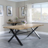 Ezra Oak 8 Seater Dining Table with Black Cross Legs - 200cm-2