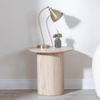 Bern Fluted Oak Effect Round End Table with Drum Base
