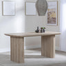 Bern Fluted 6 Seater Oak Effect Pedestal Dining Table - 160cm-2