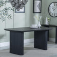 Bern Fluted 6 Seater Black Pedestal Dining Table - 160cm