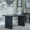 Bern Fluted 6 Seater Black Pedestal Dining Table - 160cm