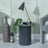 Bern Fluted Black Round End Table with Drum Base