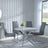 Clearance - Chopstick Grey Glass and Chrome Metal 4 Seater Round Dining Set - 4 Roma Grey Faux Leather Dining Chair-2