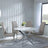 Clearance - Chopstick White Glass and Chrome Metal 4 Seater Round Dining Set - 4 Roma Beige Faux Leather Dining Chair