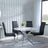 Clearance - Chopstick White Glass and Chrome Metal 4 Seater Round Dining Set - 4 Roma Black Faux Leather Dining Chair-2