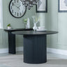 Bern Fluted 4 Seater Black Round Dining Table with Drum Base - 120cm-3