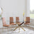Chopstick Clear Glass and Gold Metal Dining Set - Metro Burnt Orange Fabric Chairs with Gold Legs