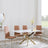 Chopstick White Glass and Gold Metal Dining Set - Metro Burnt Orange Fabric Chairs with Gold Legs-6