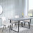 Clearance - Texas Grey Faux Concrete Dining Set - Corona Beige Fabric Chairs-3