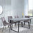 Clearance - Texas Grey Faux Concrete Dining Set - Corona Camel Fabric Chairs-4