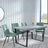 Clearance - Texas Grey Faux Concrete Dining Set - Corona Green Fabric Chairs-7
