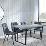 Clearance - Texas Grey Faux Concrete Dining Set - Corona Light Grey Fabric Chairs-8