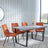 Clearance - Texas Grey Faux Concrete Dining Set - Corona Orange Fabric Chairs-2