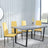 Clearance - Texas Grey Faux Concrete Dining Set - Lido Yellow Fabric Chairs with Black Legs-4