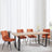 Clearance - Texas Oak Effect Dining Set - Corona Orange Fabric Chairs-3