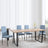 Clearance - Texas Oak Effect Dining Set - Lido Blue Fabric Chairs with Black Legs-3