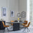 Morgan Black Ceramic Fluted Dining Set - Boden Orange Fabric Swivel Dining Chair