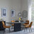 Morgan Black Ceramic Fluted Dining Set - Darwin Orange Fabric Dining Chair-3