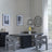 Morgan Black Ceramic Fluted Dining Set - Kiefer Grey Boucle Fabric Dining Chair
