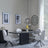 Morgan Black Ceramic Fluted Dining Set - Theo Grey Fabric Swivel Dining Chair