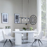 Luxor White Marble Effect Oval Dining Set - Arctic Cream Velvet Fabric Swivel Dining Chair-4