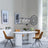 Luxor White Marble Effect Oval Dining Set - Boden Orange Fabric Swivel Dining Chair