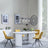 Luxor White Marble Effect Oval Dining Set - Boden Yellow Fabric Swivel Dining Chair-3