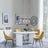 Luxor White Marble Effect Oval Dining Set - Darwin Yellow Fabric Dining Chair-2