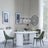Luxor White Marble Effect Oval Dining Set - Peyton Green Fabric Dining Chair-3