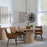 Palma Oak Oval Dining Set - Ace Orange Fabric Swivel Dining Chair-3