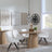 Palma Oak Oval Dining Set - Arctic Cream Velvet Fabric Swivel Dining Chair-4