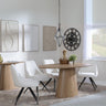 Palma Oak Oval Dining Set - Arctic Cream Velvet Fabric Swivel Dining Chair-4