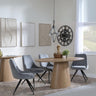 Palma Oak Oval Dining Set - Arctic Grey Velvet Fabric Swivel Dining Chair-2
