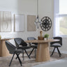 Palma Oak Oval Dining Set - Ion Dark Grey Velvet Fabric Swivel Dining Chair-3
