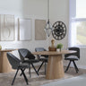 Palma Oak Oval Dining Set - Ion Dark Grey Velvet Fabric Swivel Dining Chair-3