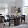 Palma Walnut Oval Dining Set - Corona Grey Fabric Chairs-9